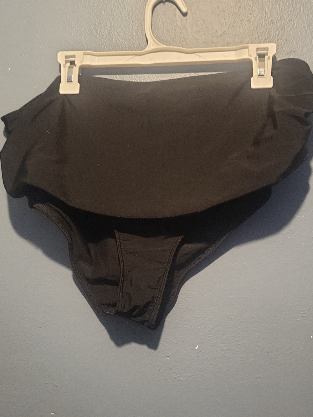 SHEIN Black High-Waist Foldover Bikini Bottom